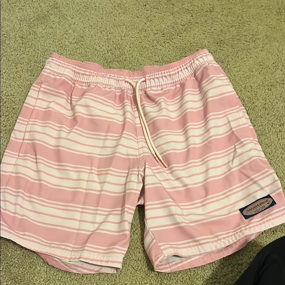 Pink Striped Vineyard Vines Swim Shorts